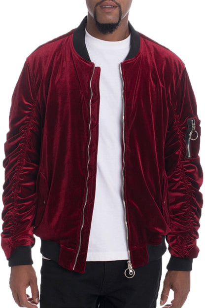 Velour Bomber Jacket