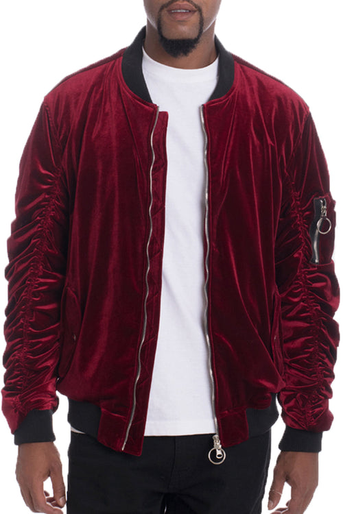 Velour Bomber Jacket