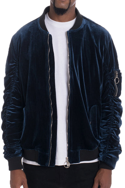 Velour Bomber Jacket
