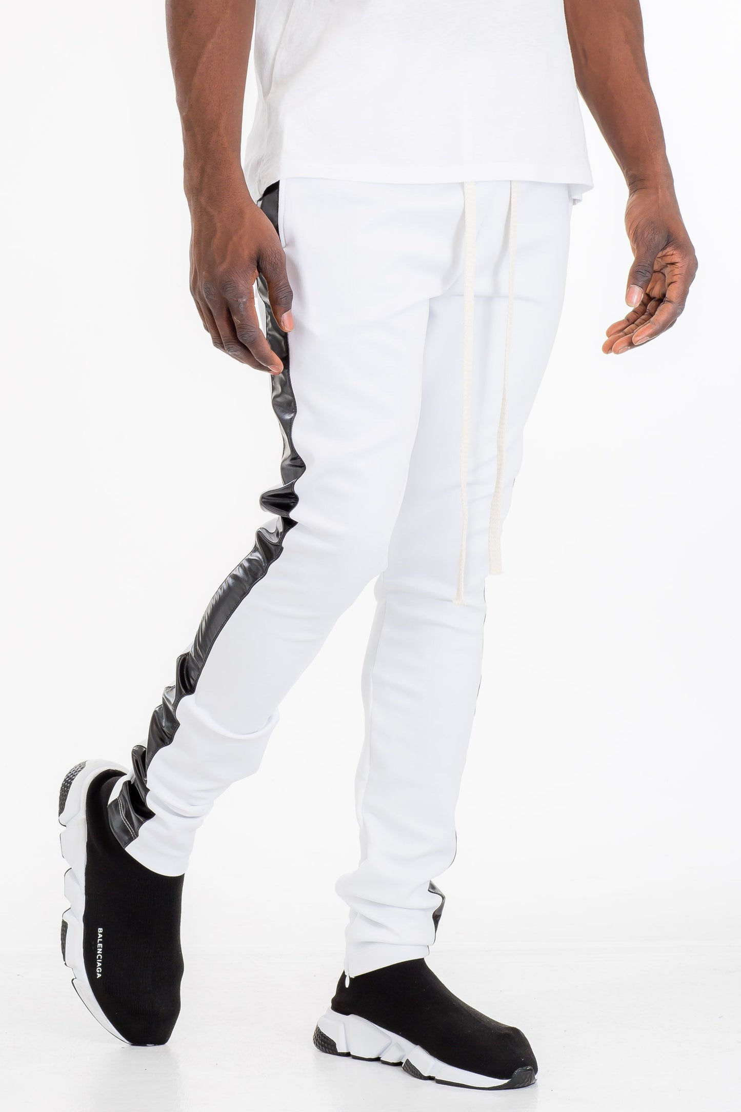 Leather Stripe Track Pant