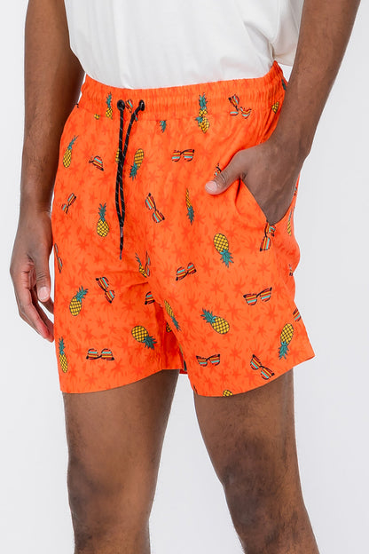 Pineapple Shade Print Swim Shorts