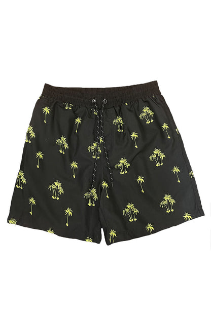 Lime Palm Print Swim Shorts
