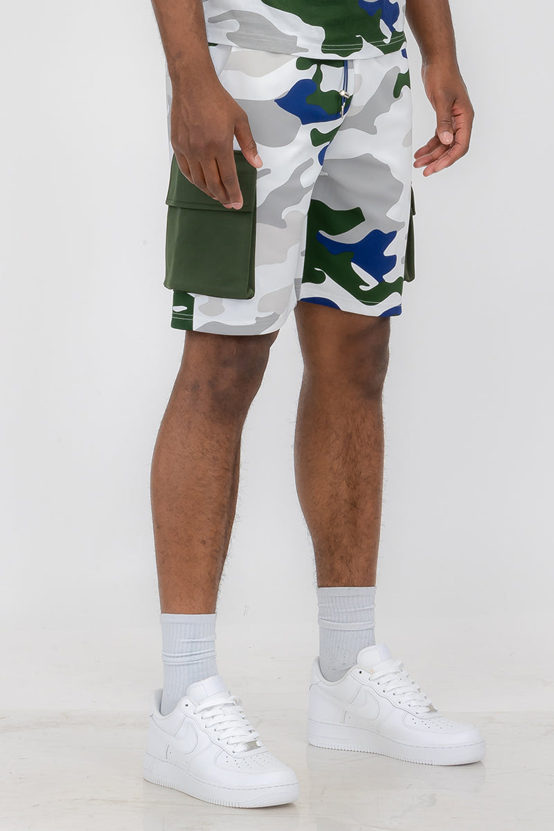 Full Camo Cargo Shorts
