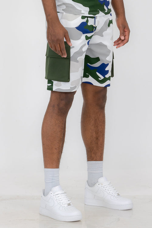 Full Camo Cargo Shorts