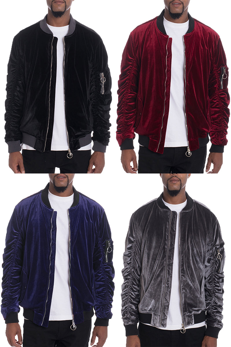 Velour Bomber Jacket